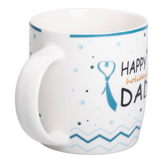 Кружка керамічна з написами 450 (мл) Happy holidays dad | Зображення 1