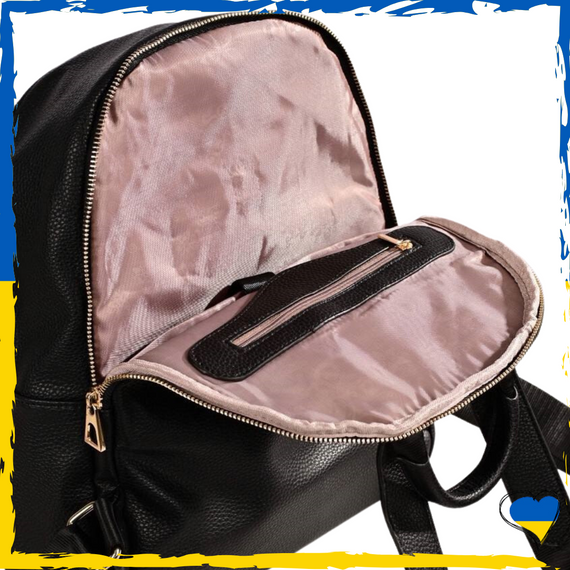 Рюкзак жіночий з якісної екошкіри. Рюкзак для дівчаток. Рюкзак чорний | Зображення 2