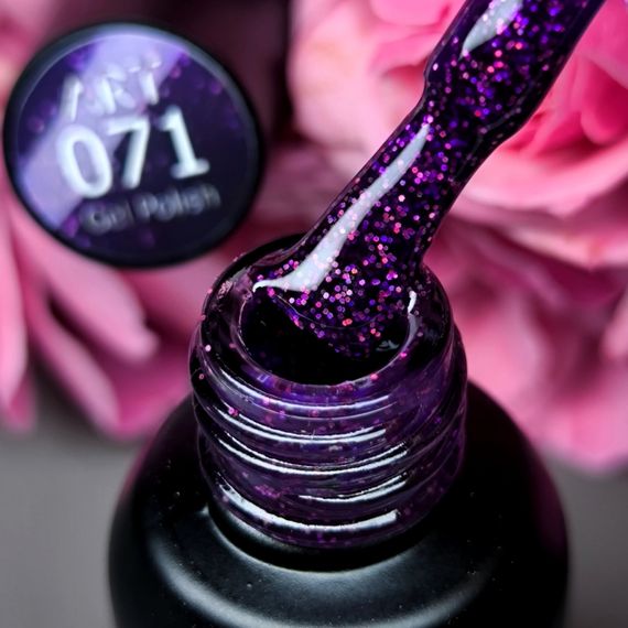 Гель-лак ART in detail 71 (насыщенный фиолетовый с разноцветными блестками) 6мл