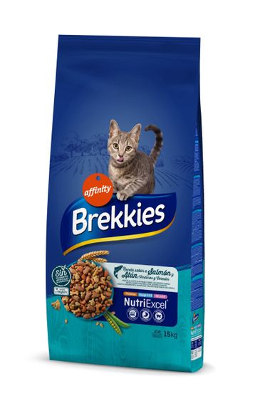 Сухой корм с тунцом и лососем для котов Brekkies Cat Salmon and Tuna, 15 кг