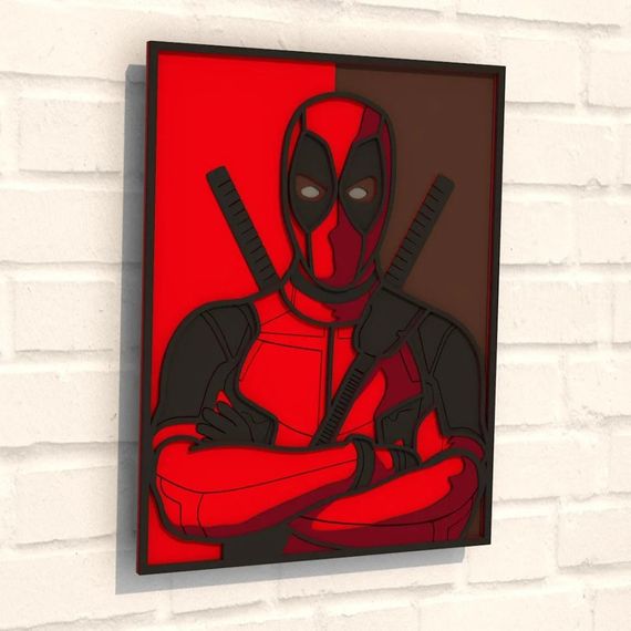 Дерев'яна картина-розмальовка "Постер Дедпул" Wortex Woods 3DP40012 35х27 см | Зображення 1