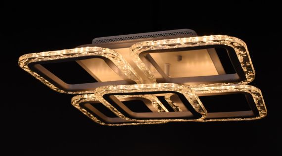 Люстра світлодіодна стельова LED світильник для квартири на стелю лед з пультом 26089 Білий 10х38х38 см. | Зображення 2