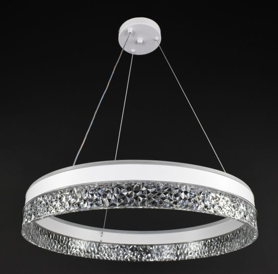 Люстра світлодіодна підвісна LED світильник для квартири на стелю лед 27437 Білий 25-140х50х50 см. | Зображення 4