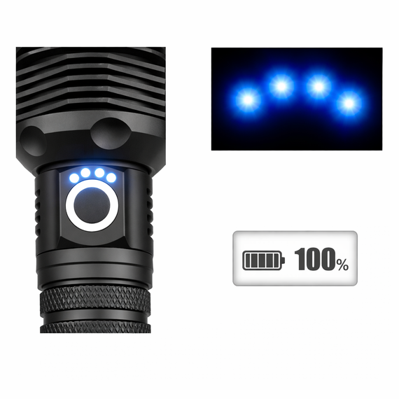 Мощный тактический фонарь BL X92 P90 / аккумуляторный фонарь с зумом и USB-зарядкой | Зображення 1