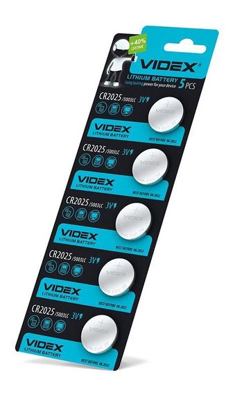Батарейка літієва Videx CR2025 5шт BLISTER CARD | Зображення 1