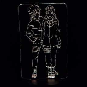 Акриловий світильник-нічник Наруто та Хіната білий tty-n000232