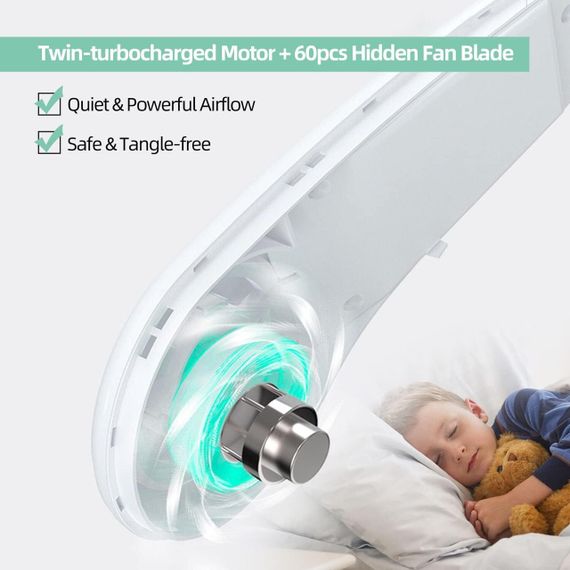 Вентилятор портативний шийний акумуляторний Hands-Free | Зображення 5