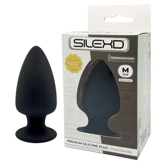 Анальна пробка конічної форми SILEXD Thermo Reactive чорна, Medium Sex Aura | Зображення 2