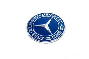Заглушка вместо эмблемы на капот Mercedes (синяя, 57мм) для Тюнинг Mercedes