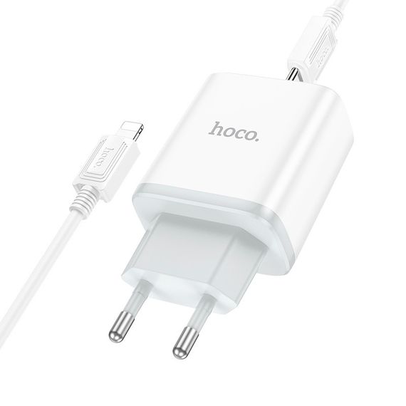 Набір СЗУ 110-240V HOCO C104A + кабель Lighting, 1xUSB-C, PD20W, кабель 1м | Зображення 3