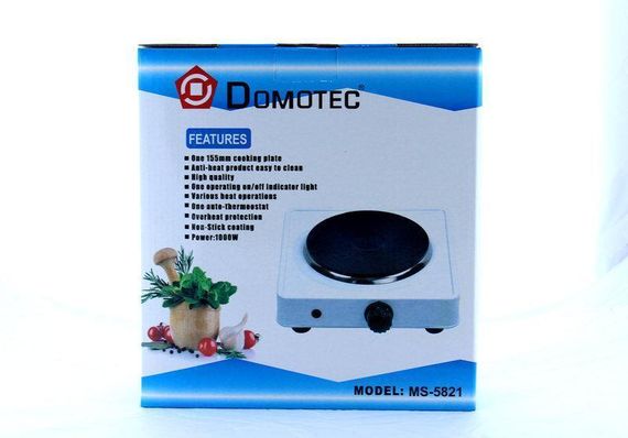 Настольная электроплита Domotec MS-5821 на одну конфорку дисковая электрическая плитка | Зображення 2