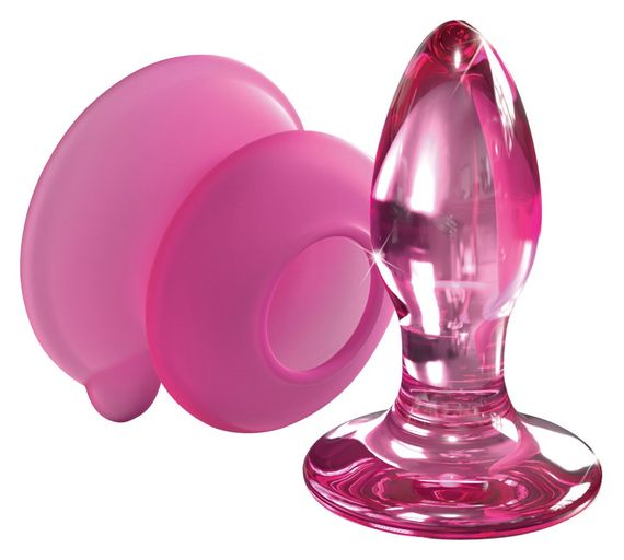 Анальна пробка із присоскою Pipedream Icicles No. 90, скляна, рожева sexstyle | Зображення 3