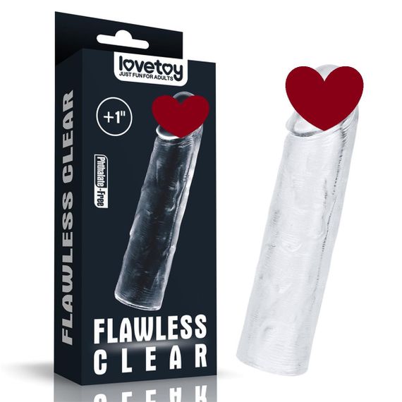 Насадка на член Flawless Clear Penis Sleeve Add 1'' Sex Aura