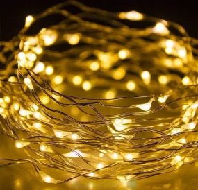 Гірлянда на батарейках мідний провід 3м Жовтий