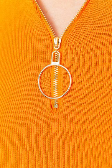 Майка-топ жіноча укорочена, колір помаранчевий, 204R010 | Зображення 4