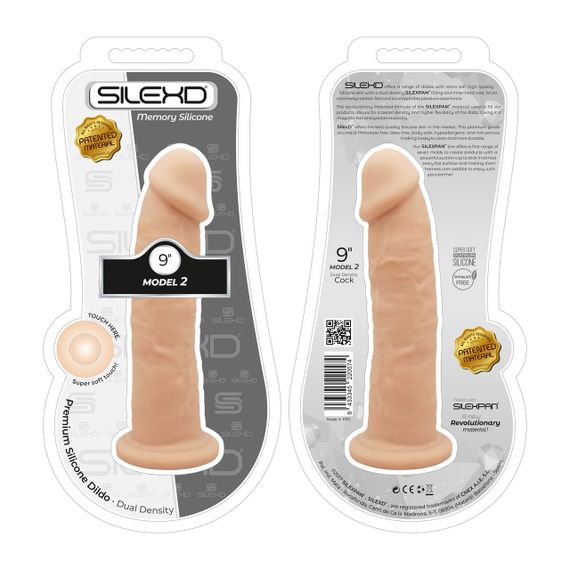 Фаллоимитатор SilexD Oscar Flesh (MODEL 2 size 9in), двухслойный, силикон+Silexpan, диаметр 5,4см Sex Aura | Зображення 3