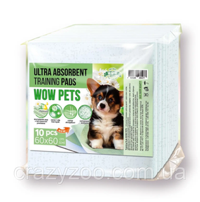 Пелюшки для собак Wow Pets Ultra Absorbent з ароматом ромашки 60x60 см ЦІНА ЗА 1 ШТ WPP80477