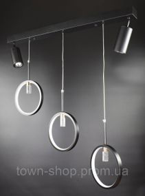 Люстра потолочная LED AA239/3+2 Черный 30-150х6х80 см.