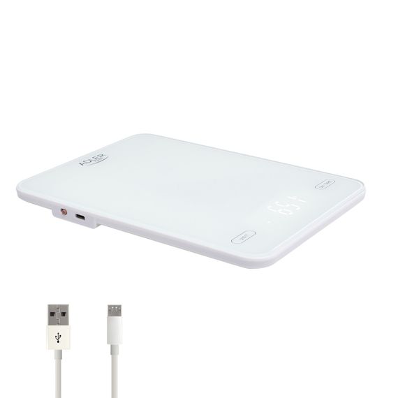 Ваги кухонні електронні Adler AD 3177 USB-C білі до 10 кг зі скляною платформою | Зображення 2