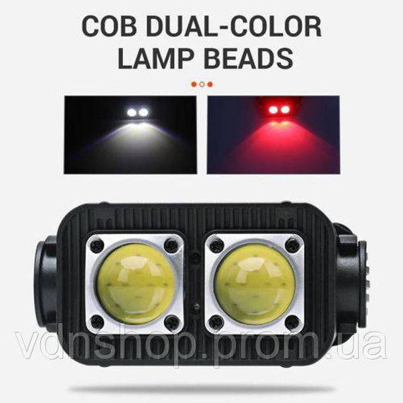 Ліхтарик налобник K372-2COB, Акумуляторний налобний ліхтар, Тактичний ліхтар для риболовлі VE-63 | Зображення 8