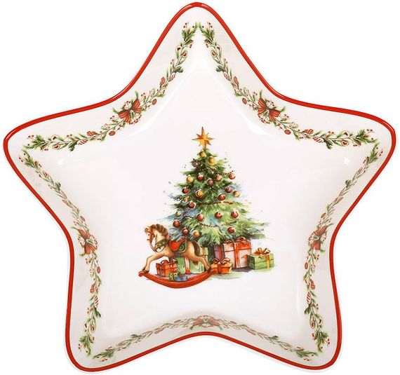 Блюдо порцелянове "Різдвяна Ялинка" 27.5см, зірочка