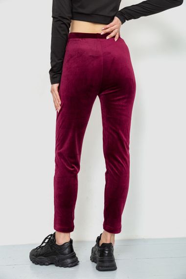 Спорт штани жіночі велюрові, колір бордовий, 244R5569 | Зображення 3
