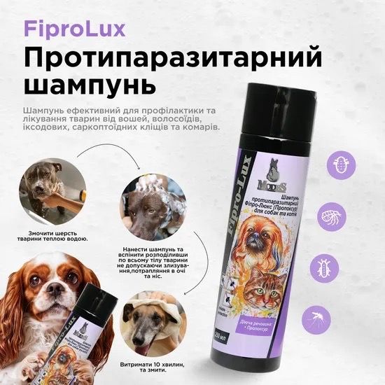 Протипаразитарний спрей для собак та котів ModeS Fipro-Lux, 250 мл | Зображення 2