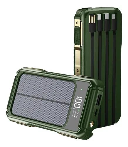 Павербанк високої ємності 30000mAh на сонячній батареї Solar Power Bank 4 в 1