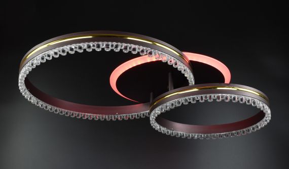 Люстра світлодіодна стельова LED світильник для квартири на стелю лед з пультом 26029 Коричневий 12х40х61 см. | Зображення 7