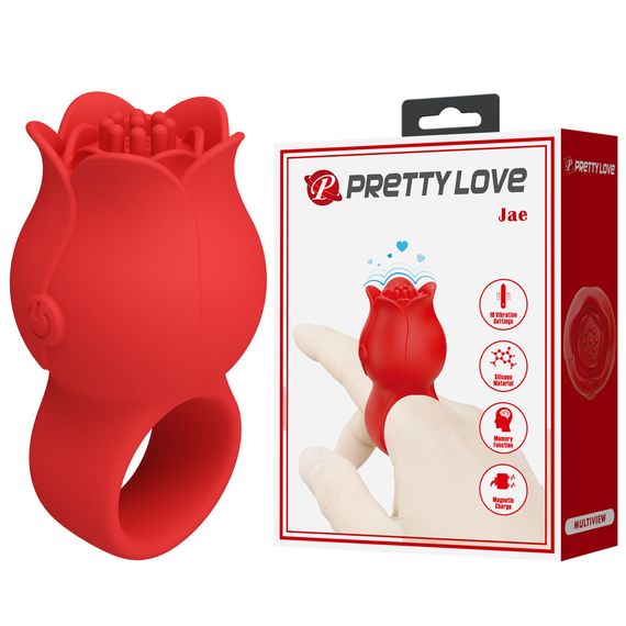 Вібратор на палець Pretty Love Jae, червоний