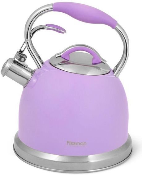 Чайник Fissman Felicity 2.6л з нержавіючої сталі, зі свистком, бузковий
