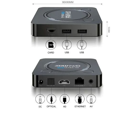 Приставка V-BOX G96 Max W2 4K 4/64 UltraHD Android 11 | Зображення 2