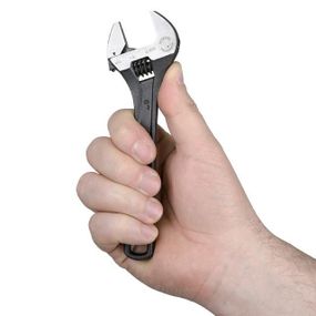 Ключ розвідний 150 мм, Cr-V, чорний, фосфатований, з полірованою головкою INTERTOOL XT-00561