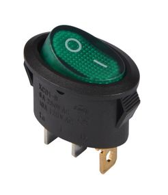 Перемикач KCD1-9-101N G/B 220V 1 кнопка зелена овал з підсвічуванням Ny95500755