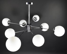 Люстра стельова на 8 лампочок 27354 Хром 40-70х105х105 см.