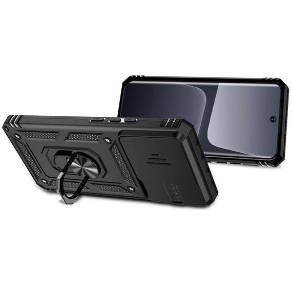 Ударостійкий чохол Camshield Serge Ring для Xiaomi 13 Pro TPU+PC, Шторка на камеру, Чорний | Зображення 2