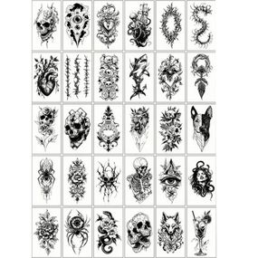 Набір дитячих тимчасових татуювань "Чорні міні №5" black-tattoo-mini-set-5-T