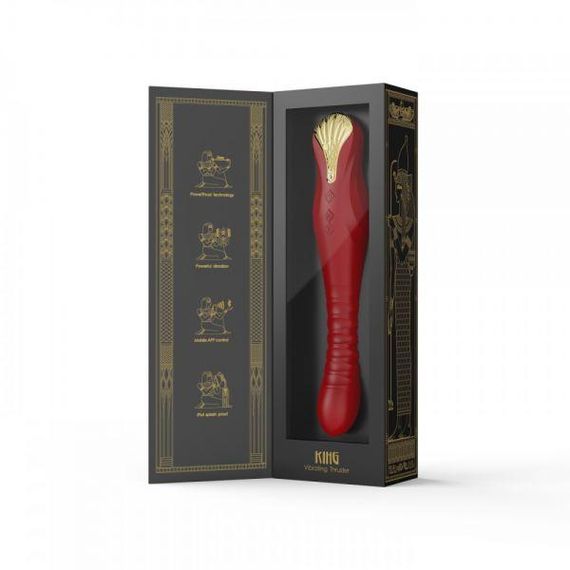 Вібромасажер з фрикціями і управлінням зі смартфона ZALO KING, Wine Red sexstyle | Зображення 2