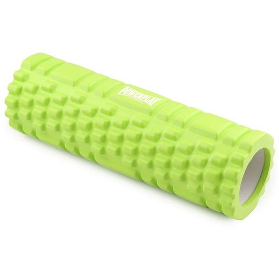 Набір для масажу та йоги Паверплей PP_4097 (Ролик 30*10 + 2-ва мячі) Green + резинка 5.5 кг. | Зображення 1