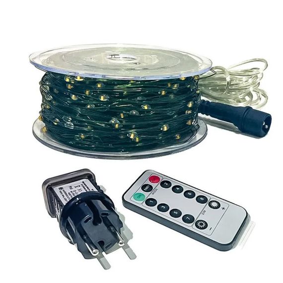 Гірлянда Xmas зелений провід таймер пульт дистанційного керування 30м 6Вт 220V GREEN LINE (47681-10127_582) | Зображення 3