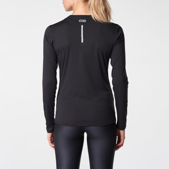 ЖІНОЧА ФУТБОЛКА RUN SUN PROTECT ДЛЯ БІГУ, З ДОВГИМИ РУКАВАМИ - ЧОРНА - EU40 | Зображення 4