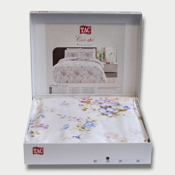 Постельное белье TAC Satin Digital 200×220 см Claudine Lila | Зображення 2