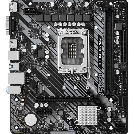 ASRock H610M-HDV/M.2 R2.0 (1700/H610, 2*DDR4, 1xPCIex16, HDMI/DVI/VGA, 4xSATA, M.2, GLan, 7.1ch,mATX | Зображення 3