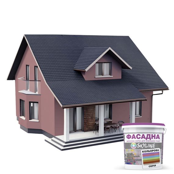 Краска Акрил-латексная Фасадная Skyline 3020-R Пудровый 10л | Зображення 2
