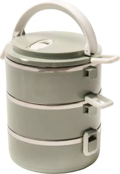 Ланч-бокс Supretto трисекційний круглий із нержавіючої сталі 1500 мл