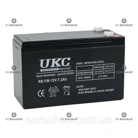 Аккумулятор UKC RB-FM-12V-7.2Ah, аккумуляторная батарея свинцово-кислотная, для бесперебойника, аккумулятор для ИБП