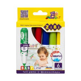 Фломастеры ZiBi BABY Line SUPER JUMBO SUPERWASHABLE 6 цветов (ZB.2816)