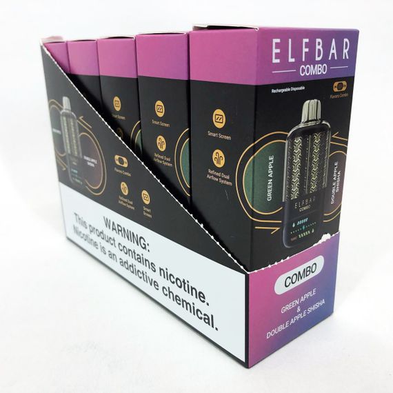 ELF BAR COMBO 25000. Перемикання смаків. Яблуко / Анісове Яблуко (Green Apple / Double Apple Shisha) | Зображення 3