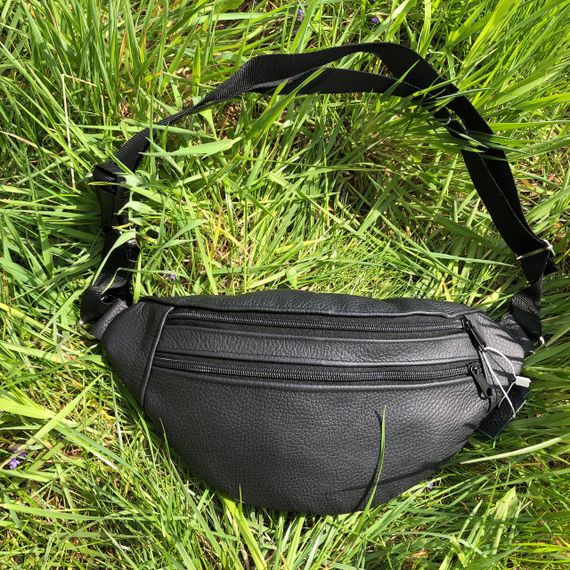 Сумка-бананка з додатковою кишенею, Чорна зручна бананка чоловіча, Бананка для повсякденного життя GE-24 | Зображення 1