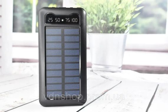 Павербанк Solar Power Bank с солнечной батареей + фонарик 20000 mAh